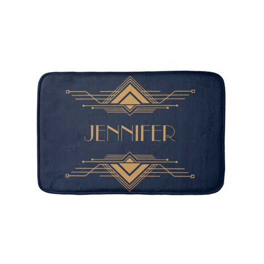 Elegant goud geometrisch art deco ontwerp badmat (Voorkant)