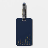 Elegant goud geometrisch art deco ontwerp bagagelabel (Achterkant verticaal)