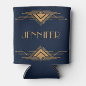 Elegant goud geometrisch art deco ontwerp blikjeskoeler (Voorkant)
