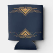 Elegant goud geometrisch art deco ontwerp blikjeskoeler (Achterkant)