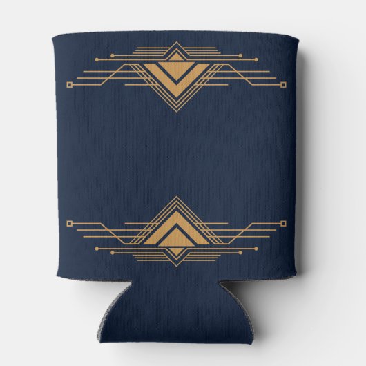 Elegant goud geometrisch art deco ontwerp blikjeskoeler (Achterkant)