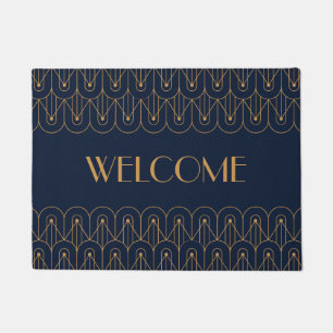 Elegant goud geometrisch art deco ontwerp deurmat