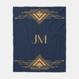 Elegant goud geometrisch art deco ontwerp fleece deken