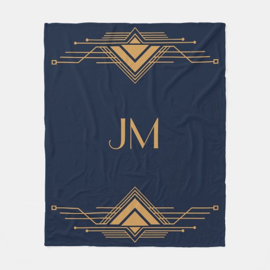 Elegant goud geometrisch art deco ontwerp fleece deken (Voorkant)