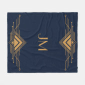 Elegant goud geometrisch art deco ontwerp fleece deken (Voorkant (Horizontaal))