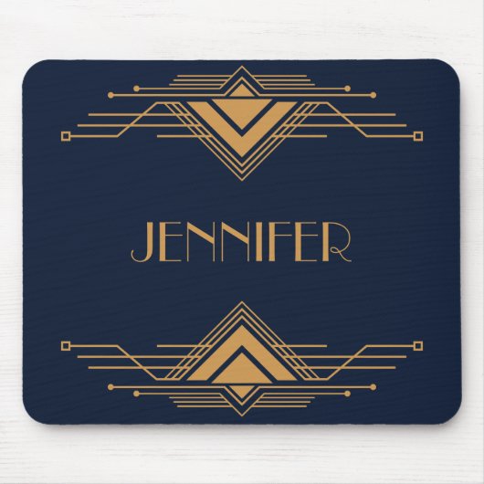 Elegant goud geometrisch art deco ontwerp muismat (Voorkant)