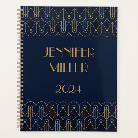 Elegant goud geometrisch art deco ontwerp planner (Voorkant)