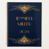 Elegant goud geometrisch art deco ontwerp planner (Voorkant)