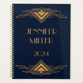 Elegant goud geometrisch art deco ontwerp planner