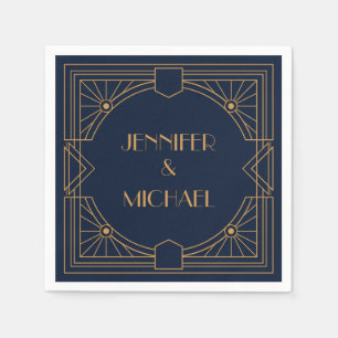 Elegant goud geometrisch art deco ontwerp servet