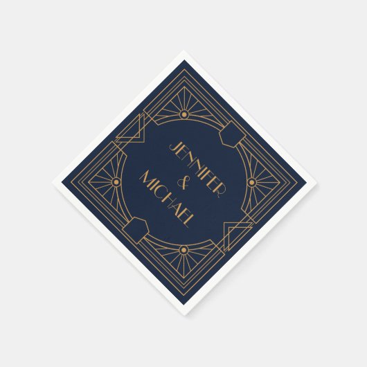 Elegant goud geometrisch art deco ontwerp servet (Hoek)