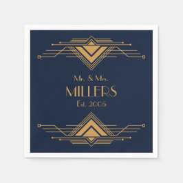 Elegant goud geometrisch art deco ontwerp servet