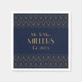 Elegant goud geometrisch art deco ontwerp servet