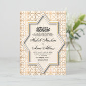 Elegant Goud Geometrisch Islamitisch Moslim Bruilo Kaart (Staand voorkant)