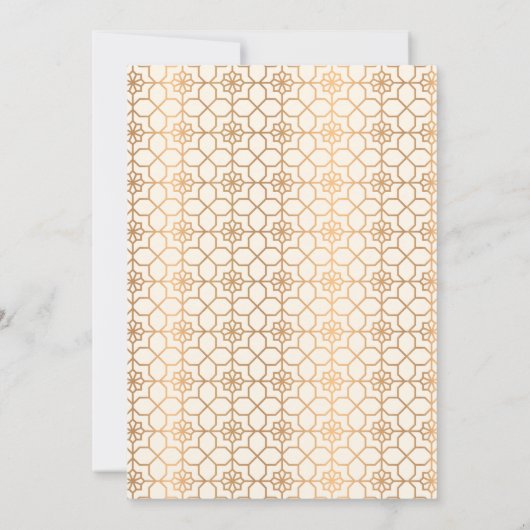 Elegant Goud Geometrisch Islamitisch Moslim Bruilo Kaart (Achterkant)