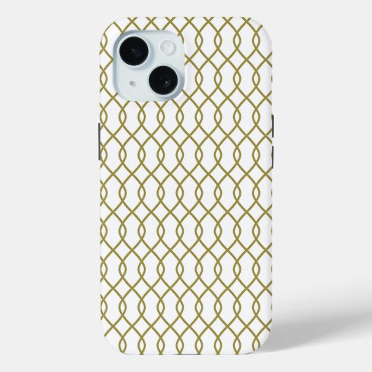 Elegant Goud Geometrisch Patroon iPhone case 15 (Achterkant)