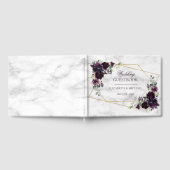 Elegant Goud Geometrische Pruim Paarse Marmeren Br Gastenboek (Volledig)