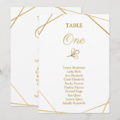 Elegant Goud Geometrische tafel Aantal Zitplaatsen Kaart (Voorkant / Achterkant)