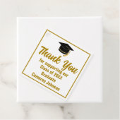 Elegant goud gepersonaliseerd 2025 afstudeerfeest bedankjes labels (In situ)