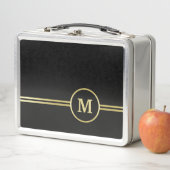 Elegant goud Gepersonaliseerd monogram op zwart (In situ)