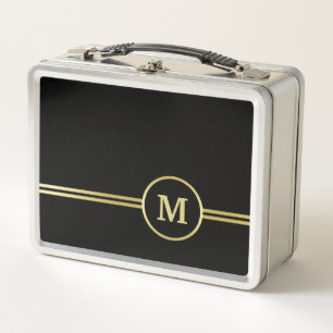 Elegant goud Gepersonaliseerd monogram op zwart