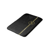 Elegant goud Gepersonaliseerd monogram op zwart Badmat (Gekanteld)
