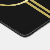 Elegant goud Gepersonaliseerd monogram op zwart Bureaumat (Hoek)