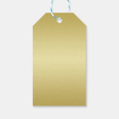 Elegant goud Gepersonaliseerd monogram op zwart Cadeaulabel (Achterkant)