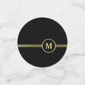 Elegant goud Gepersonaliseerd monogram op zwart Confetti (Kleine voorkant)