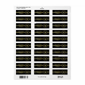 Elegant goud Gepersonaliseerd monogram op zwart Etiket (Full Sheet)