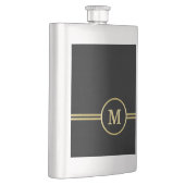 Elegant goud Gepersonaliseerd monogram op zwart Flacon (Rechts)