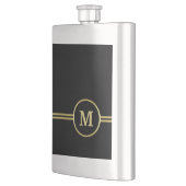 Elegant goud Gepersonaliseerd monogram op zwart Flacon (Links)