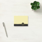 Elegant goud gepersonaliseerd monogram op zwart go post-it® notes (Kantoor)