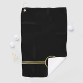 Elegant goud Gepersonaliseerd monogram op zwart Golfhanddoek (Insitu)