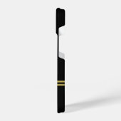 Elegant goud Gepersonaliseerd monogram op zwart iPhone Hoesje (Linkerkant)