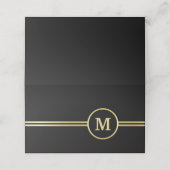 Elegant goud Gepersonaliseerd monogram op zwart Klantenkaartje (Buitenkant ongevouwen)