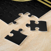 Elegant goud Gepersonaliseerd monogram op zwart Legpuzzel (Zijkant)
