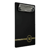 Elegant goud Gepersonaliseerd monogram op zwart Mini Klembord (Schuin)