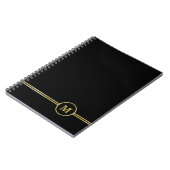 Elegant goud Gepersonaliseerd monogram op zwart Notitieboek (Linkerzijde)