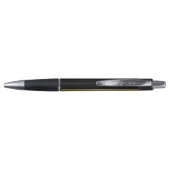 Elegant goud Gepersonaliseerd monogram op zwart Pen (Achterkant)