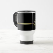 Elegant goud Gepersonaliseerd monogram op zwart Reisbeker (Voorkant links)