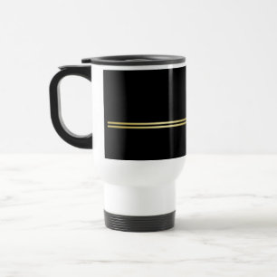 Elegant goud Gepersonaliseerd monogram op zwart Reisbeker