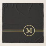 Elegant goud Gepersonaliseerd monogram op zwart Sjaal<br><div class="desc">Elegant goud Gepersonaliseerd monogram op zwarte achtergrond. Je moet weten dat je een foto krijgt!</div>