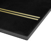 Elegant goud Gepersonaliseerd monogram op zwart Snijplank (Hoek)