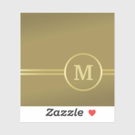 Elegant goud Gepersonaliseerd monogram op zwart Sticker