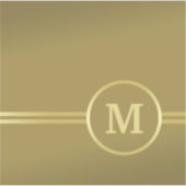 Elegant goud Gepersonaliseerd monogram op zwart Sticker (Voorkant)