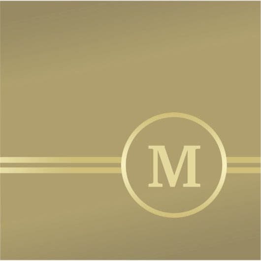 Elegant goud Gepersonaliseerd monogram op zwart Sticker (Voorkant)
