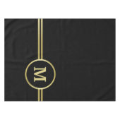 Elegant goud Gepersonaliseerd monogram op zwart Tafelkleed (Voorkant (Horizontaal))