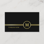 Elegant goud Gepersonaliseerd monogram op zwart Visitekaartje (Voorkant)