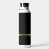Elegant goud Gepersonaliseerd monogram op zwart Waterfles (Rechts)
